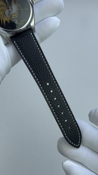 Rooster · Fú 福 · Qiangjin gold-inlay lacquer dial