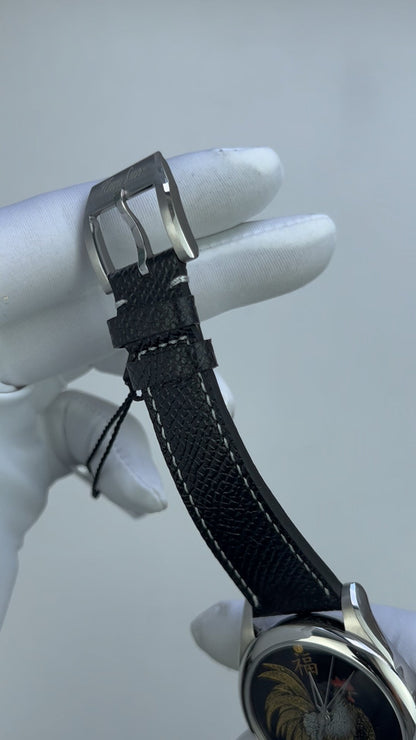 Rooster · Fú 福 · Qiangjin gold-inlay lacquer dial