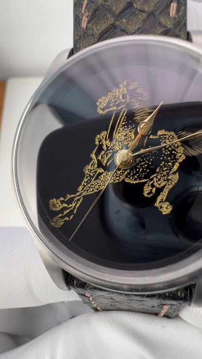 Galloping Horse · Qiangjin gold-inlay lacquer dial · 马到成功