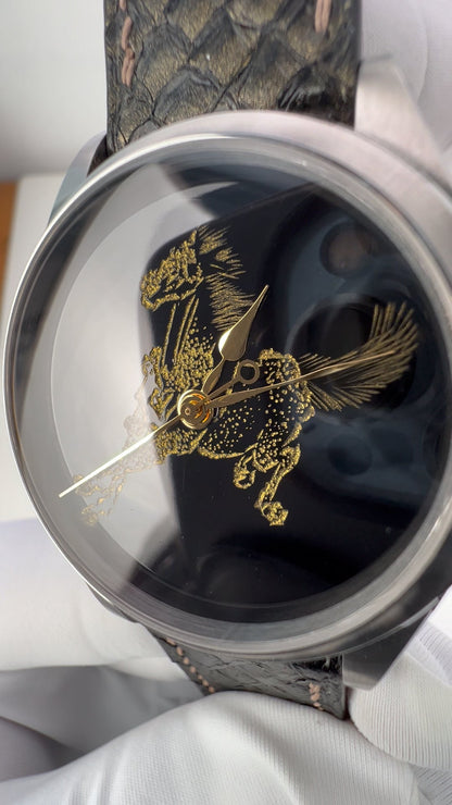 Galloping Horse · Qiangjin gold-inlay lacquer dial · 马到成功