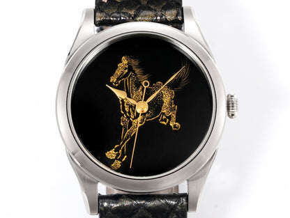 Galloping Horse · Qiangjin gold-inlay lacquer dial · 马到成功