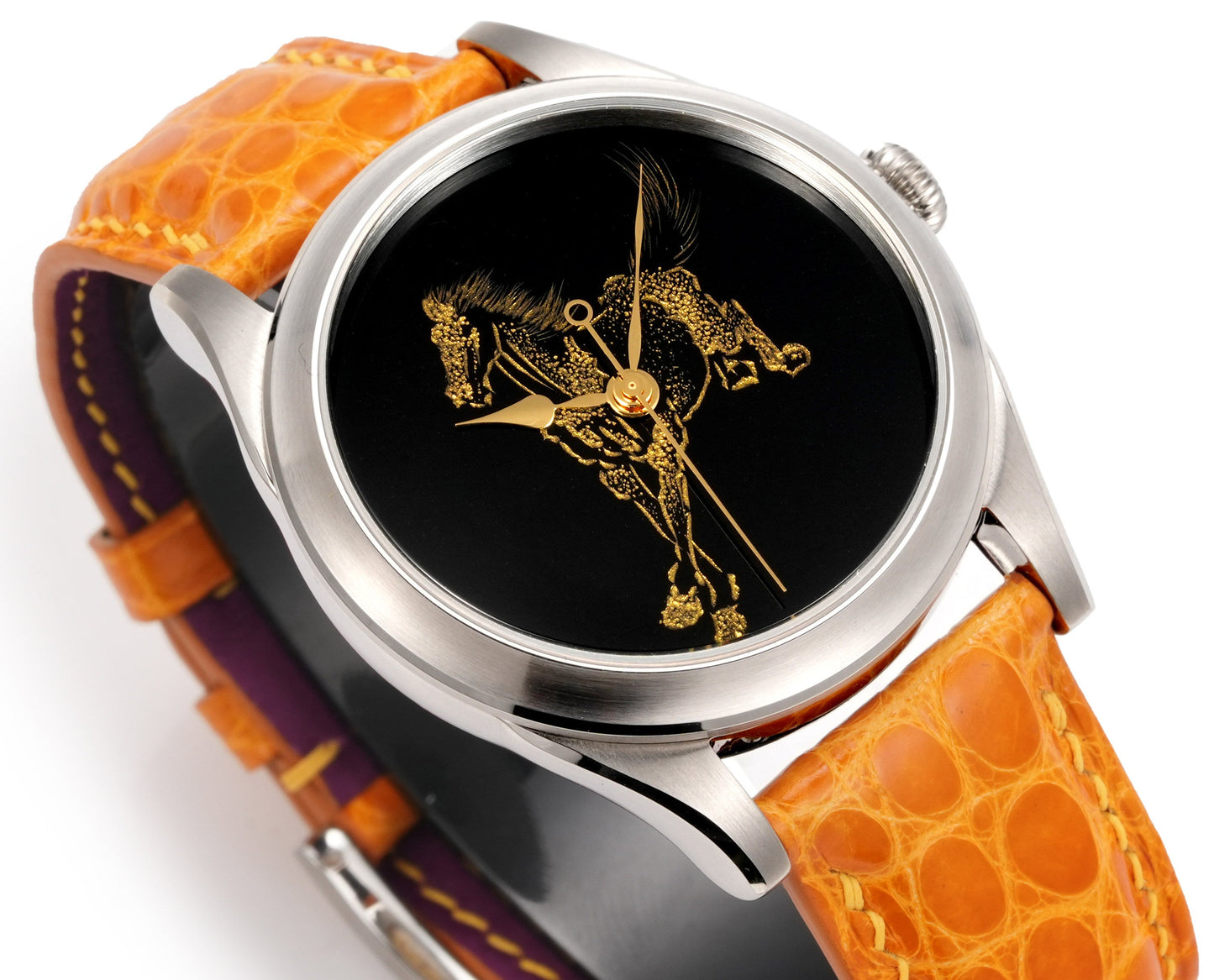 Galloping Horse · Qiangjin gold-inlay lacquer dial · 马到成功