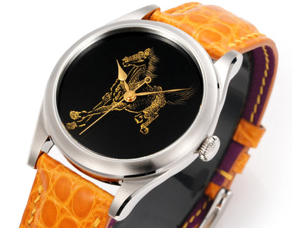 Galloping Horse · Qiangjin gold-inlay lacquer dial · 马到成功