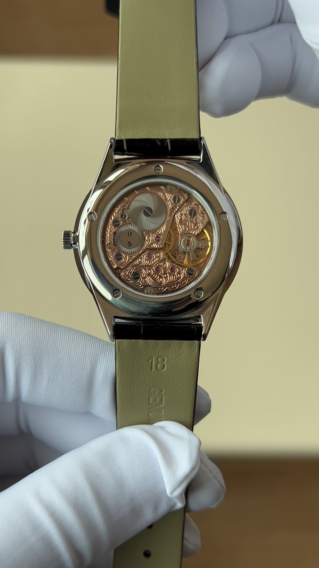 Turquoise dial watch · ETA7001 decorated