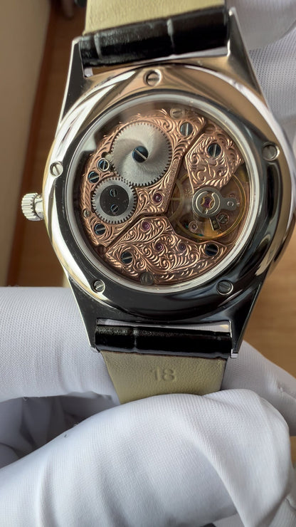 Turquoise dial watch · ETA7001 decorated