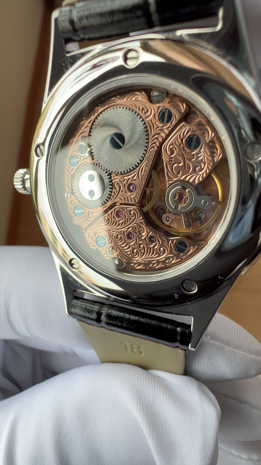 Turquoise dial watch · ETA7001 decorated