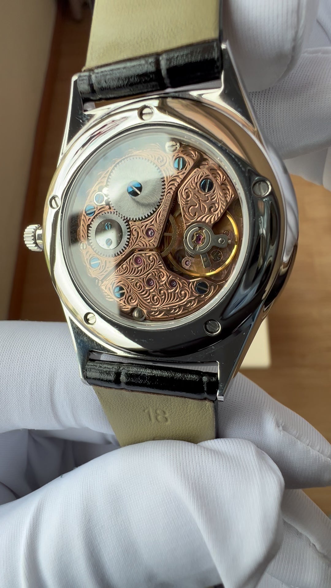 Turquoise dial watch · ETA7001 decorated