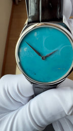 Turquoise dial watch · ETA7001 decorated