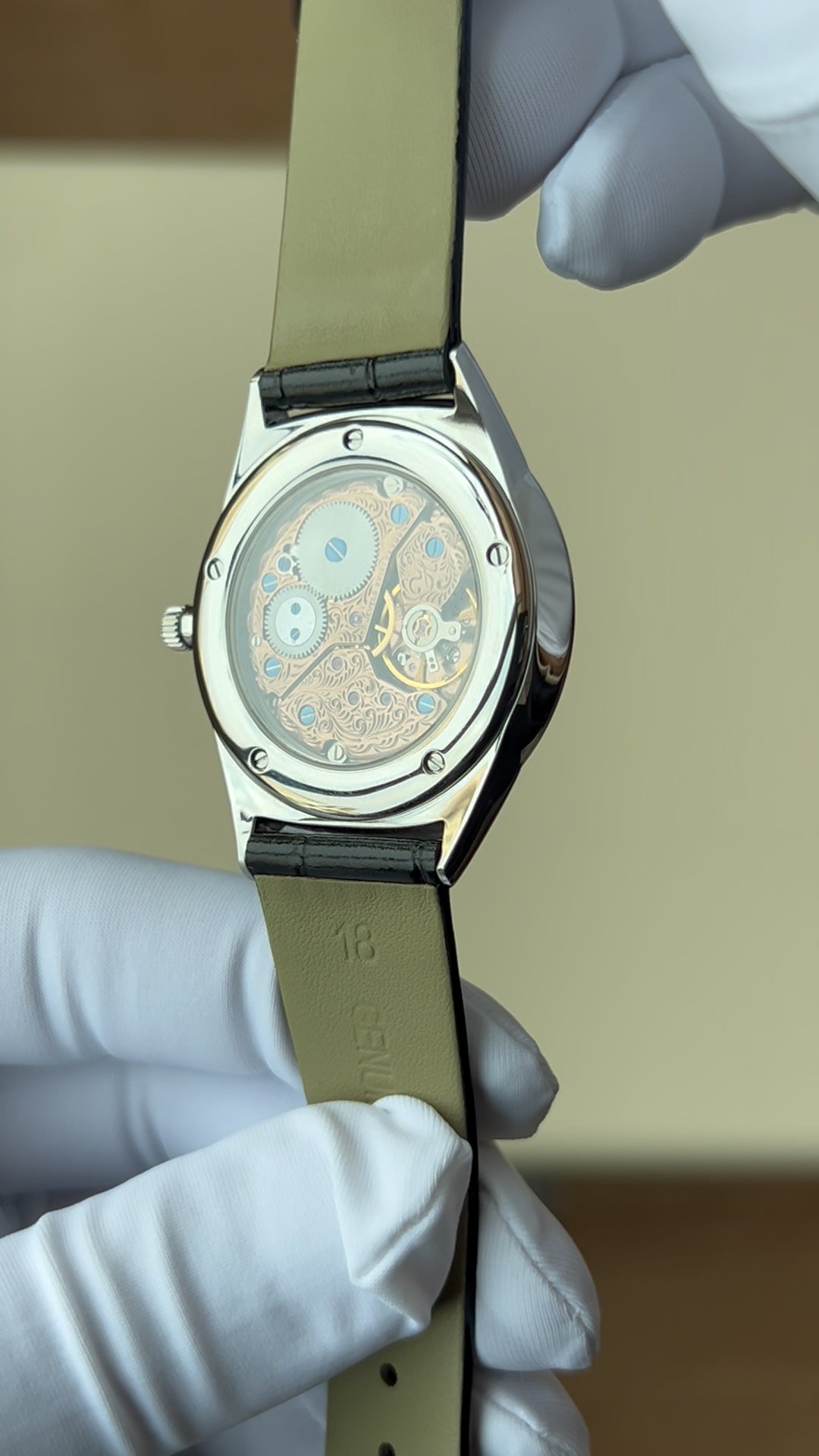 Turquoise dial watch · ETA7001 decorated