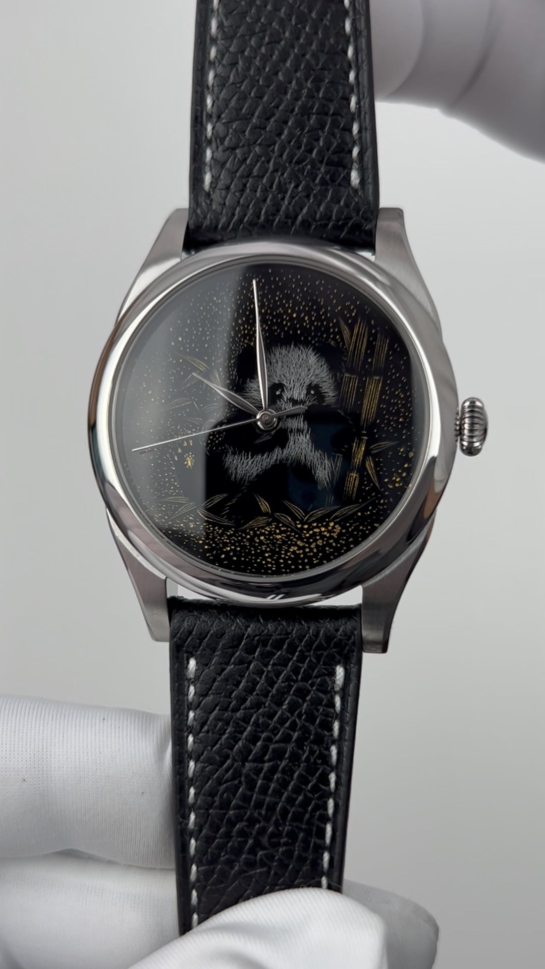 Panda · Qiangjin gold-inlay lacquer dial