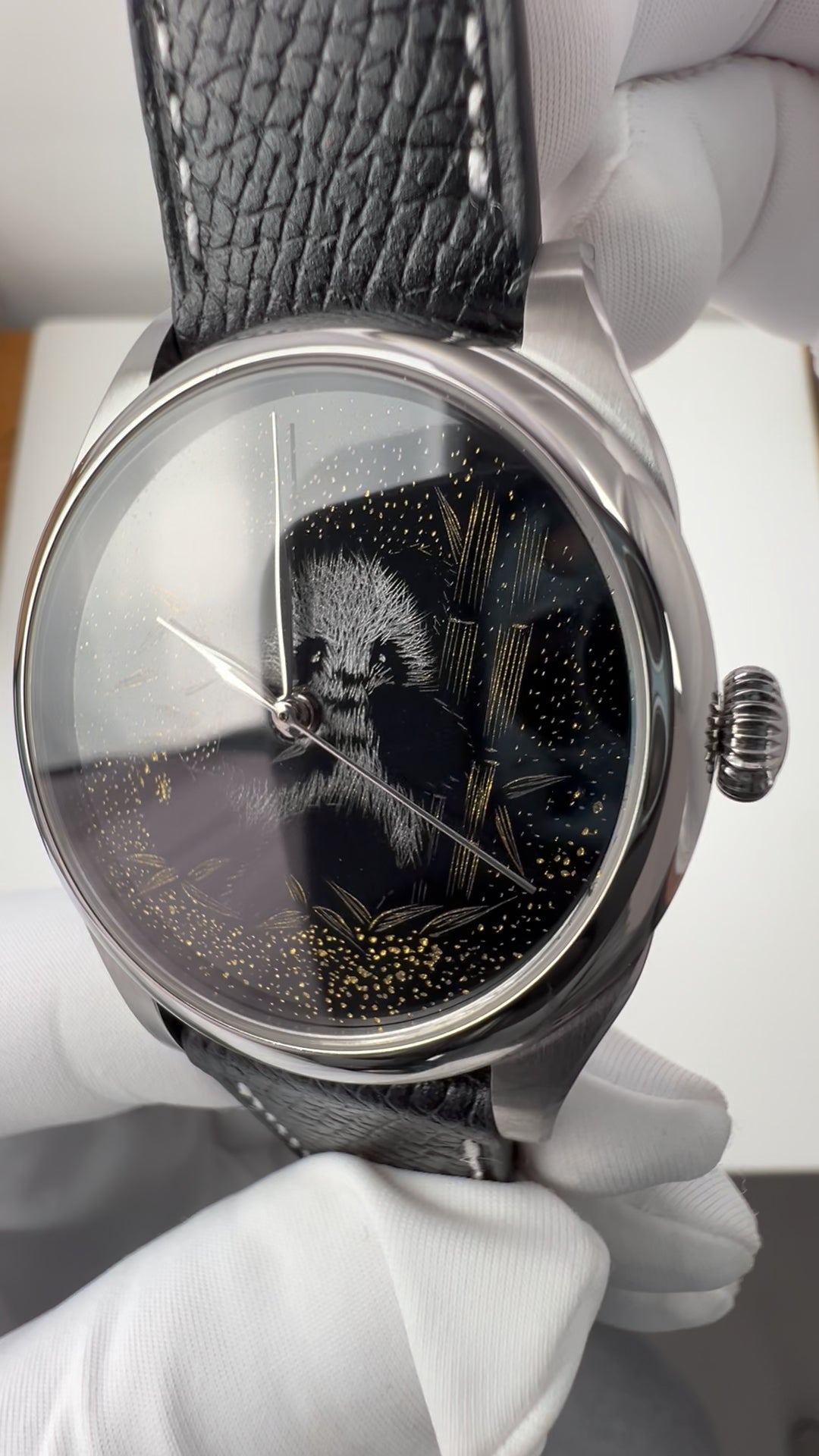 Panda · Qiangjin gold-inlay lacquer dial