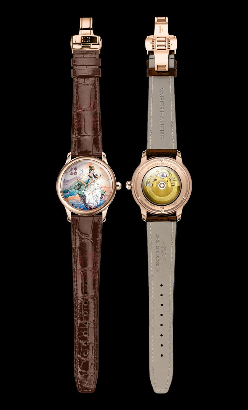 Guān Yīn · miniature enamel painting dial