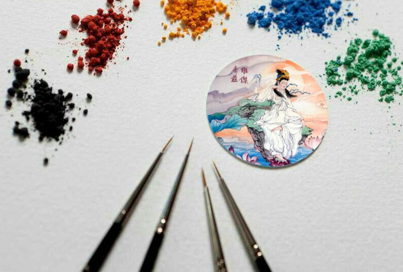 Guān Yīn · miniature enamel painting dial