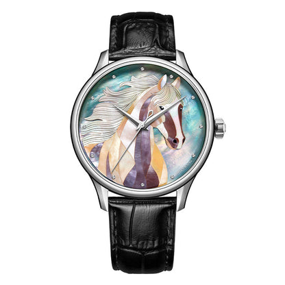 Horse · mother-of-pearl marquetry dial