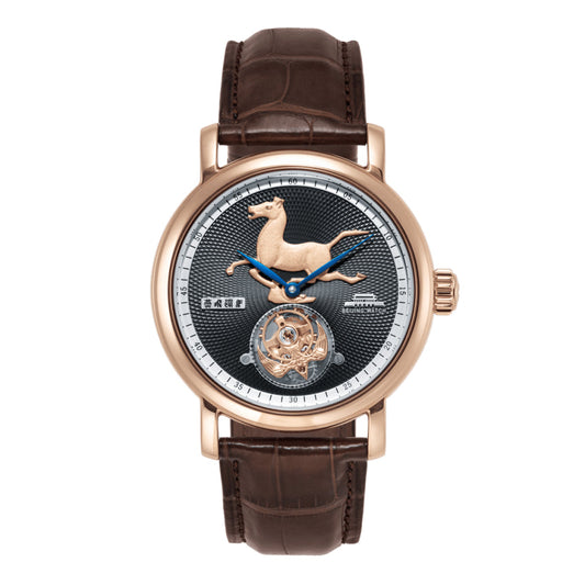 Horse Treading Flying Swallow · 18K rose gold