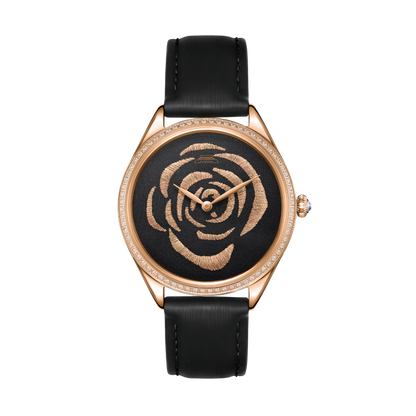 Sū Embroidery · Rose · Zircon Bezel