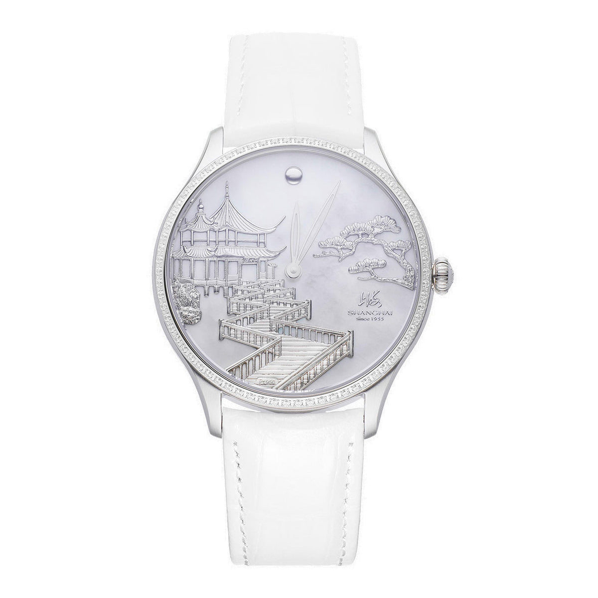 Jiu Qu Ying Yue · 40 mm · cubic zirconia bezel