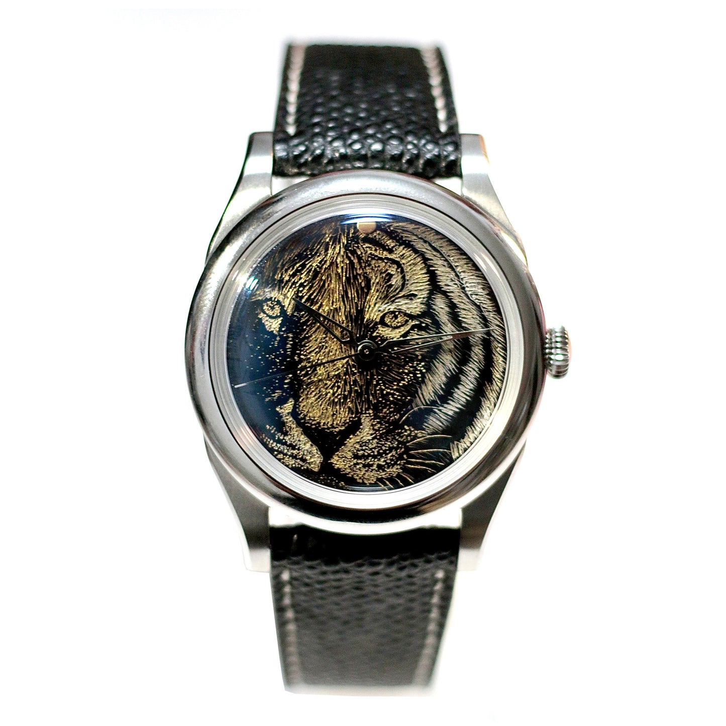 Tiger · Qiangjin gold-inlay lacquer dial