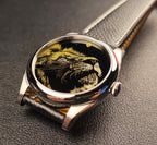 Lion · Qiāng Jīn gold-inlay lacquer dial