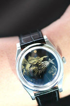 Lion · Qiāng Jīn gold-inlay lacquer dial