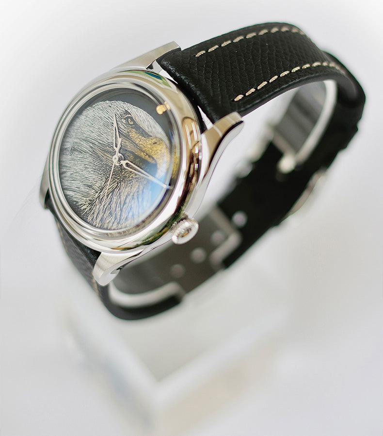 Eagle · Qiāng Jīn gold-inlay lacquer dial