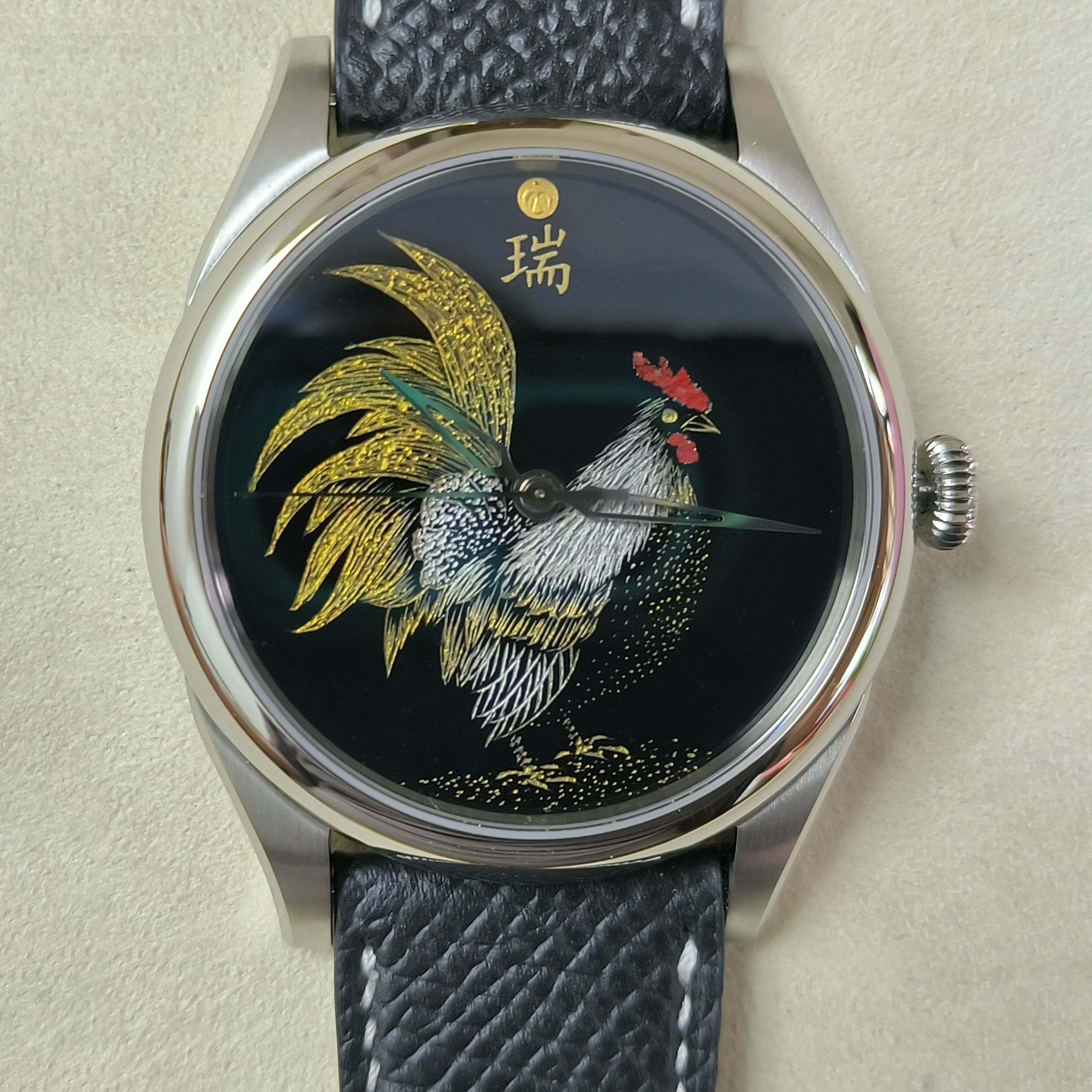 Rooster · Ruì 瑞 · Qiāng Jīn gold-inlay lacquer dial – China Watch Shop .com
